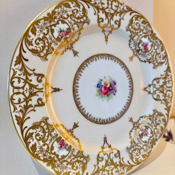 Vintage Royal Bayreuth Floral and Gold Serving Plate - Picture 4 of 9
